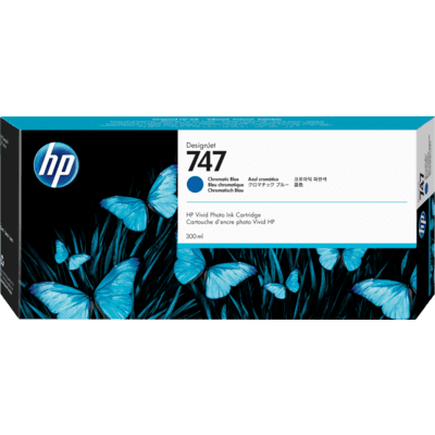 Picture of HP 747 Chromatic Blue Ink Cartridge for DesignJet Z9+ (300mL)