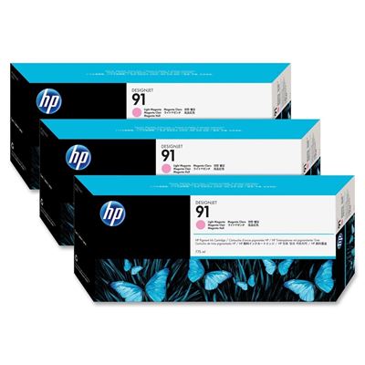 Picture of HP 91 Light Magenta Ink Cartridges for Designjet Z6100 , 3 Pk