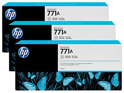Picture of HP 771 775ml Light Gray Ink Cartridges, 3 Pk