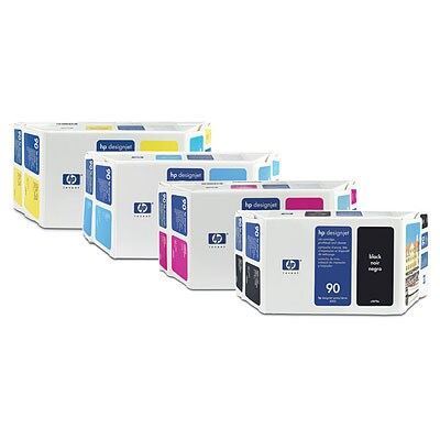 GENUINE HP 90 INK CARTRIDGE SET 4000 C5058A C5061a C5063A C5065A SET OF BCYM 