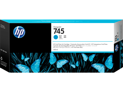 Picture of HP 745 Cyan Ink Cartridge for DesignJet Z2600/Z5600 (300mL)
