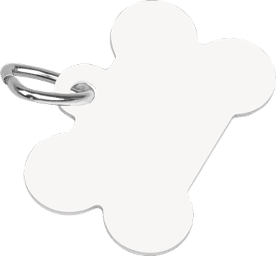Picture of Unisub Aluminum Pet Tag 2-Sided, Gloss White - Dog Bone (25-Pack)